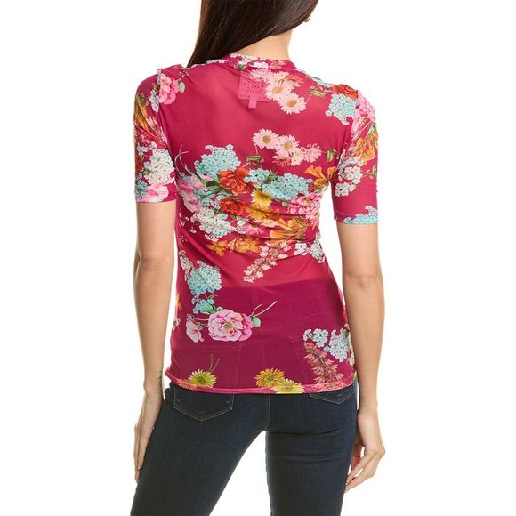 Johnny Was Golden Bouquet Mesh Top - Picture 2 of 3